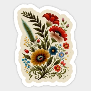 Folk Art Pressed Flowers Sticker